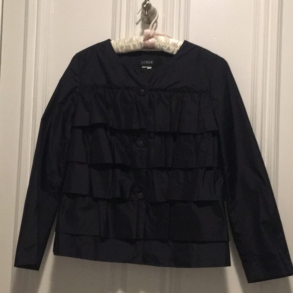 Chic J.Crew Silk Navy Jacket